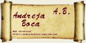 Andreja Boca vizit kartica